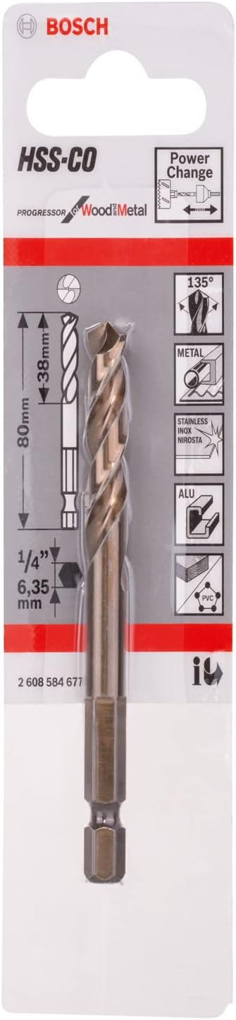 BOSCH Sheet Panç Merkezleme Ucu HSS-CO Hex 80 mm.