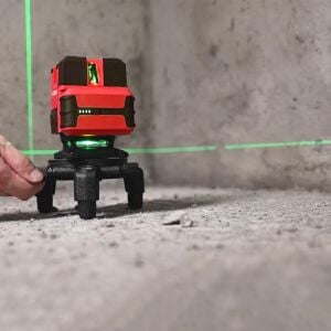 KOBB KBL41GTP 30Metre 4x90⁰/1x360⁰ Otomatik Hizalama Çift Akülü Profesyonel Yeşil Çapraz Çizgi Lazer Terazi Tripod Sehpalı
