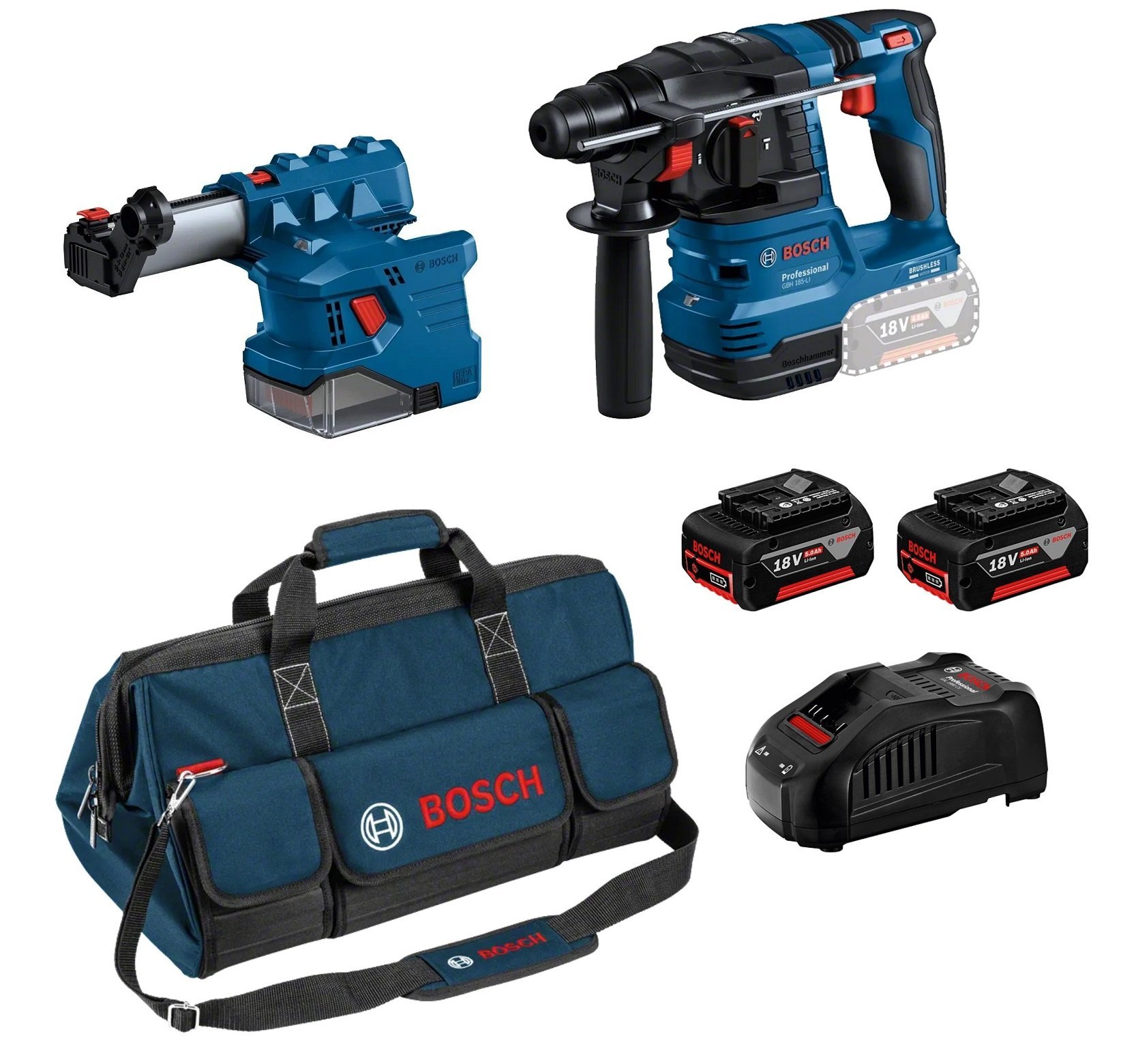 BOSCH GBH 185-LI Toz Emmeli Akülü Kırıcı Delici (Tozsuz Beton Delim İçin)