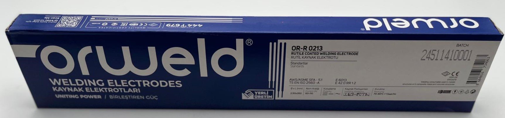 ORWELD OR R-0213 Rutil Elektrod 3.25 mm (100'lü Paket)