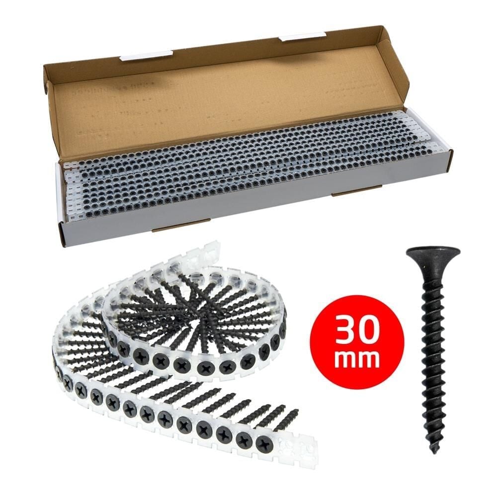 Rox 0343 Plastiğe Dizili Ahşap Şerit Vidası 3.5x30 mm Sivri Uçlu (1000 Adet)