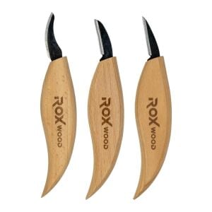 ROX WOOD 0376 Ahşap Yontma ve Oyma Bıçağı 3'lü Set (3.1-3.5-4.1 mm)