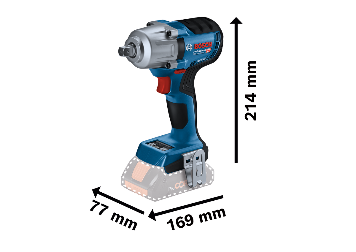BOSCH GDS 18 V-450 PC Şarjlı Somun Sıkma Makinası 18 Volt 450 Nm
