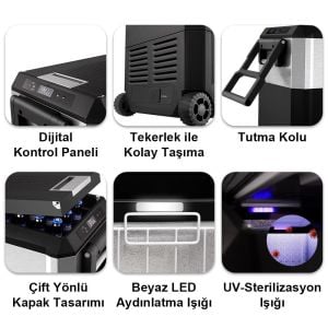 ICECO JP40PRO Kompresörlü Oto Buzdolabı 37 Litre 12/24 Volt