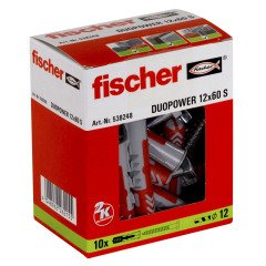 FISCHER DUOPOWER 12x60 S Universal Dübel 10 Adet (538248)