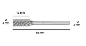 NEXON A Tip 4 mm Silindir Elmas - Karbür Kalıpçı Freze Ucu (Dremel Uyumlu)