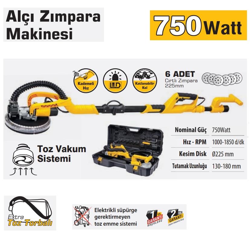 SGS 5200 Duvar Alçı Zımpara Makinası 750 Watt