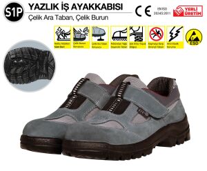 414 S1P Süet Deri Cırtlı İş Ayakkabısı Çelik Ara Tabanlı (Numara Seçiniz)