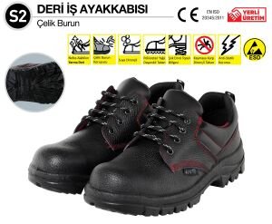 414 S2 Deri Bağcıklı İş Ayakkabısı Çelik Burunlu (Numara Seçiniz)