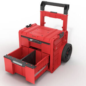 QBRICK System Pro Cart 2.0 Plus Drawer 2 Ultra Hd Kırmızı Çekmeceli Tekerlekli Takım Arabası