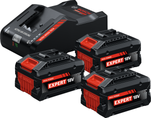 BOSCH EXPERT EXBA 18 Volt 8.0 Ah 3'lü Akü Seti Şarj Cihazlı