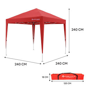 FREECAMP Soria Otomatik Tente 240x240 cm - Kırmızı