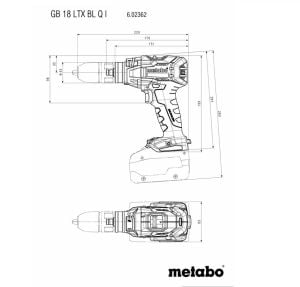 METABO GB 18 LTX BL QI/5.5 Şarjlı Kılavuz Çekme Matkabı 18 Volt