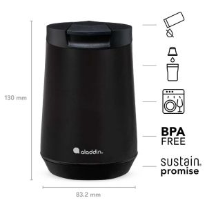 ALADDIN Espresso Thermavac Termos Bardak Siyah 0.25 Lt