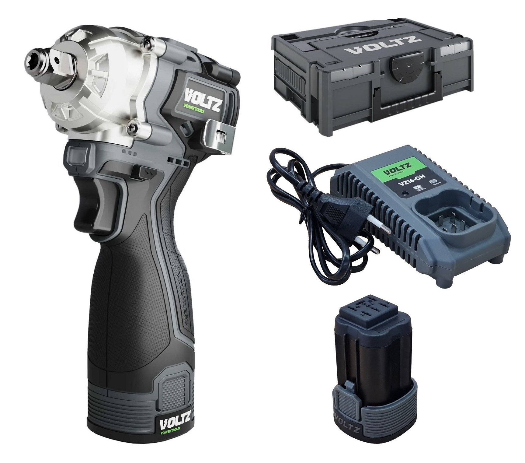 VOLTZ VZIW-16 Akülü Somun Sökme 1/2'' 16.8 Volt 2 Amper Çift Akülü