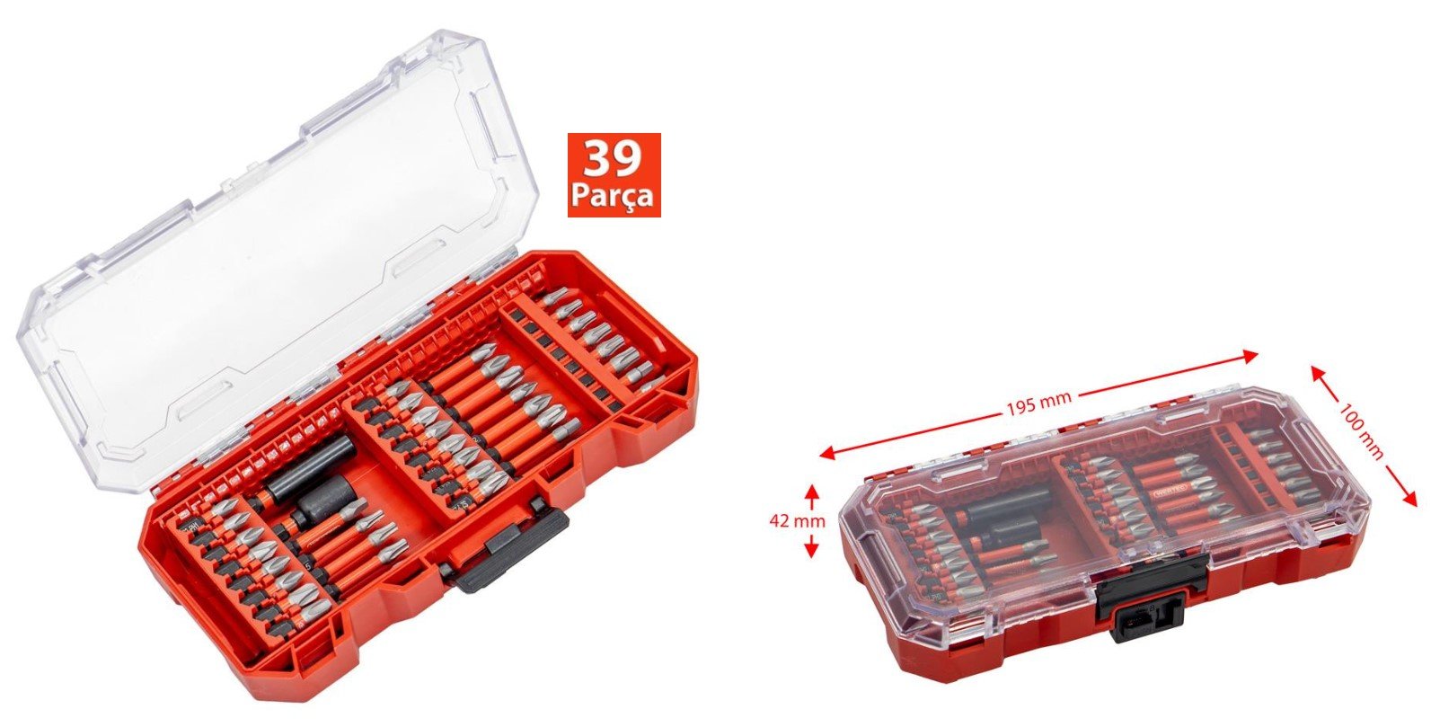 NEXON 6518 Adaptörlü Bits Uç Vidalama Seti 39 Parça