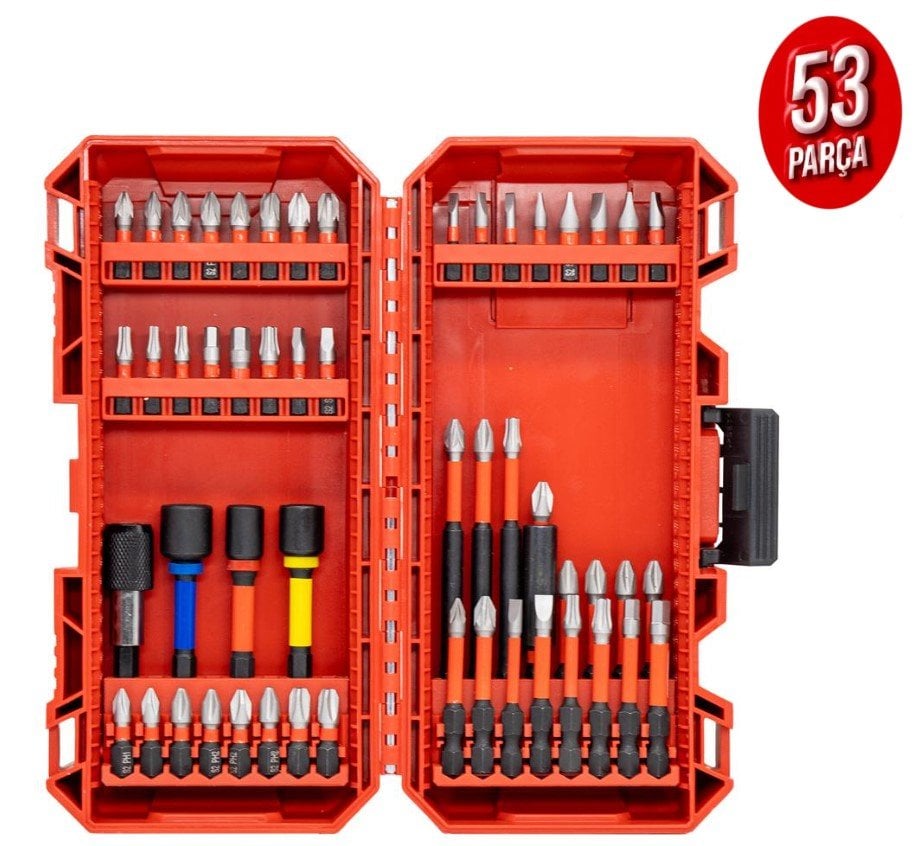 NEXON 6519 Adaptörlü Bits Uç Vidalama Seti 53 Parça