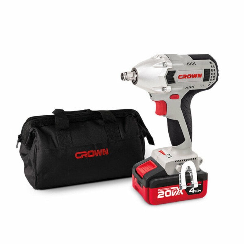CROWN CT22015HX-4 TB Şarjlı Somun Sıkma 20 Volt 4.0 Amper Çift Akülü