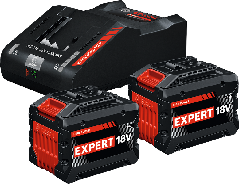 BOSCH Expert EXBA18 Volt 15.0 Ah 2'li Akü Seti Şarj Cihazlı