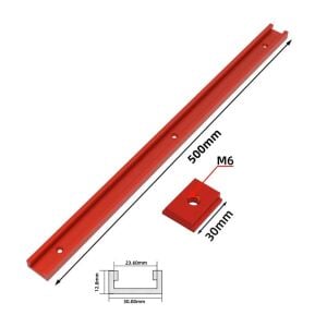 ROX WOOD 0371 Ahşap İşleme T Kanallı Tezgah Kılavuz Rayı 50 cm
