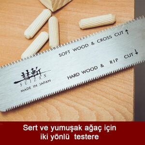 SUIZAN 2500 Mini Ryoba Japon Testere 15 Cm Ahşap Saplı