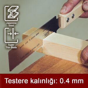 SUIZAN 2500 Mini Ryoba Japon Testere 15 Cm Ahşap Saplı