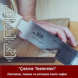 SUIZAN 2500 Mini Ryoba Japon Testere 15 Cm Ahşap Saplı