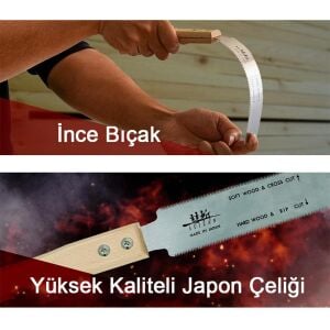 SUIZAN 2500 Mini Ryoba Japon Testere 15 Cm Ahşap Saplı