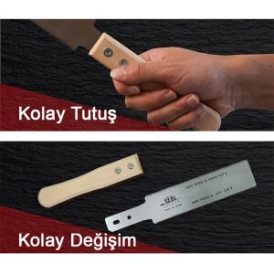 SUIZAN 2500 Mini Ryoba Japon Testere 15 Cm Ahşap Saplı