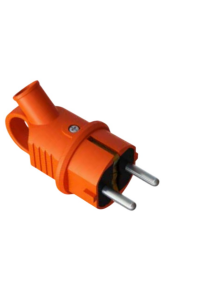BYLION 1x16A Turuncu Kauçuk Kulplu Erkek Fiş