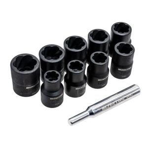 İZELTAŞ 14000005130 1/2'' Twist  Hasarlı Civata ve Somun Sökme Lokma Anahtar Seti - 10 Parça