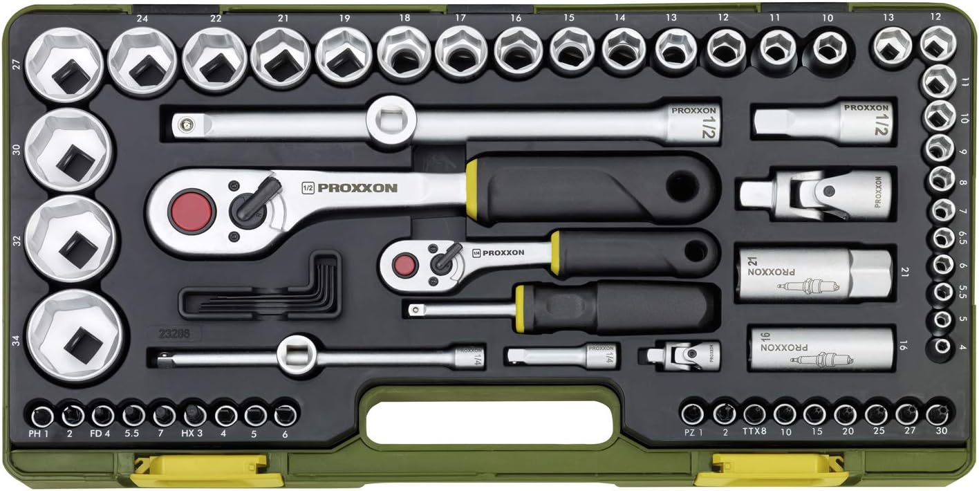 PROXXON Lokma Takımı 65 Parça 1/2'' - 1/4'' (23286)