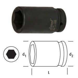 OSAKA 22 mm 3/4'' Altı Köşe Havalı Uzun - Derin Lokma Anahtar