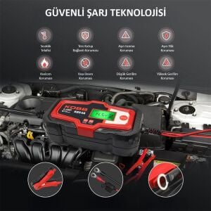 KOBB KBS4A 6/12V 120A Dijital Akü Şarj / Akü Bakım / Desülfatör ve Power Supply