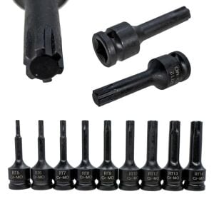NEXON 6501 Havalı Uzun RIBE Uçlu 1/2'' Lokma Takımı 9 Parça