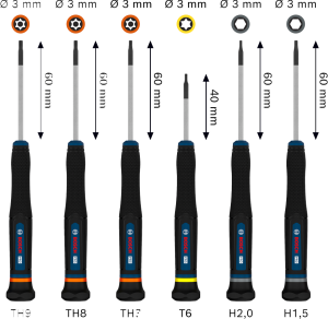 BOSCH PRO Hassas Torx - Alyan Tornavida Seti 6 Parça