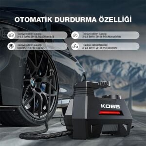 KOBB KB180 Dijital Göstergeli Hava Pompası 12 Volt 150 Psi