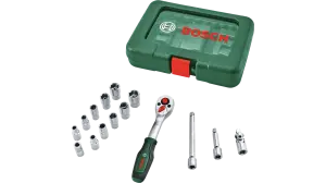 BOSCH 1/4'' Cırcır Lokma Takımı 15 Parça