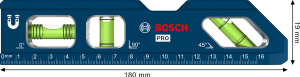 BOSCH Mıknatıslı Su Terazisi 180 mm Aluminyum Gövdeli (1600A03AA8)