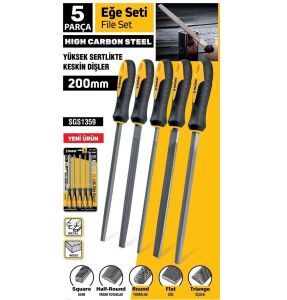 SGS 1359 5 Parça Eğe Seti 8'' -200 mm (SGS1359)