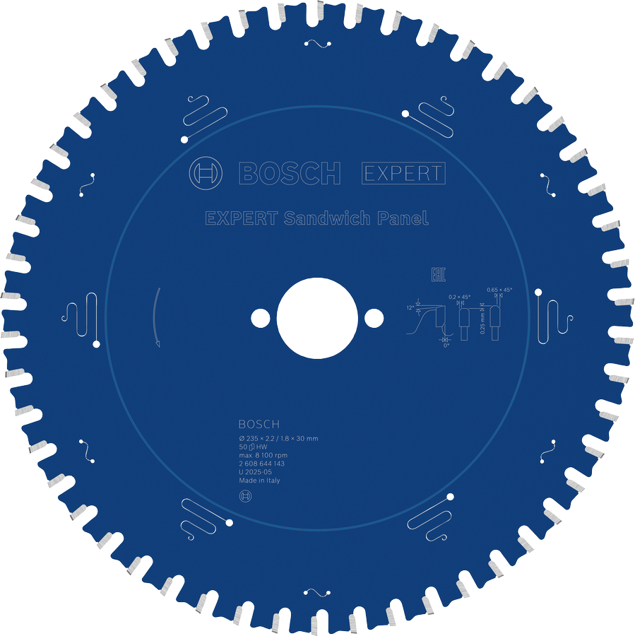 BOSCH 235 mm 50 Diş Daire Testere Bıçağı (Sandviç Paneller İçin)