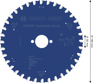 BOSCH 190 mm 36 Diş Daire Testere Bıçağı (Sandviç Paneller İçin)