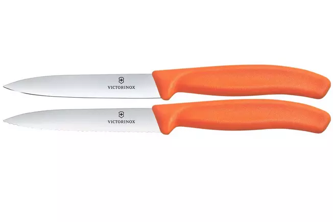 Victorinox 6.7799.2C1 Swiss Classic 2'li 10cm Soyma Bıçak Seti, Turuncu