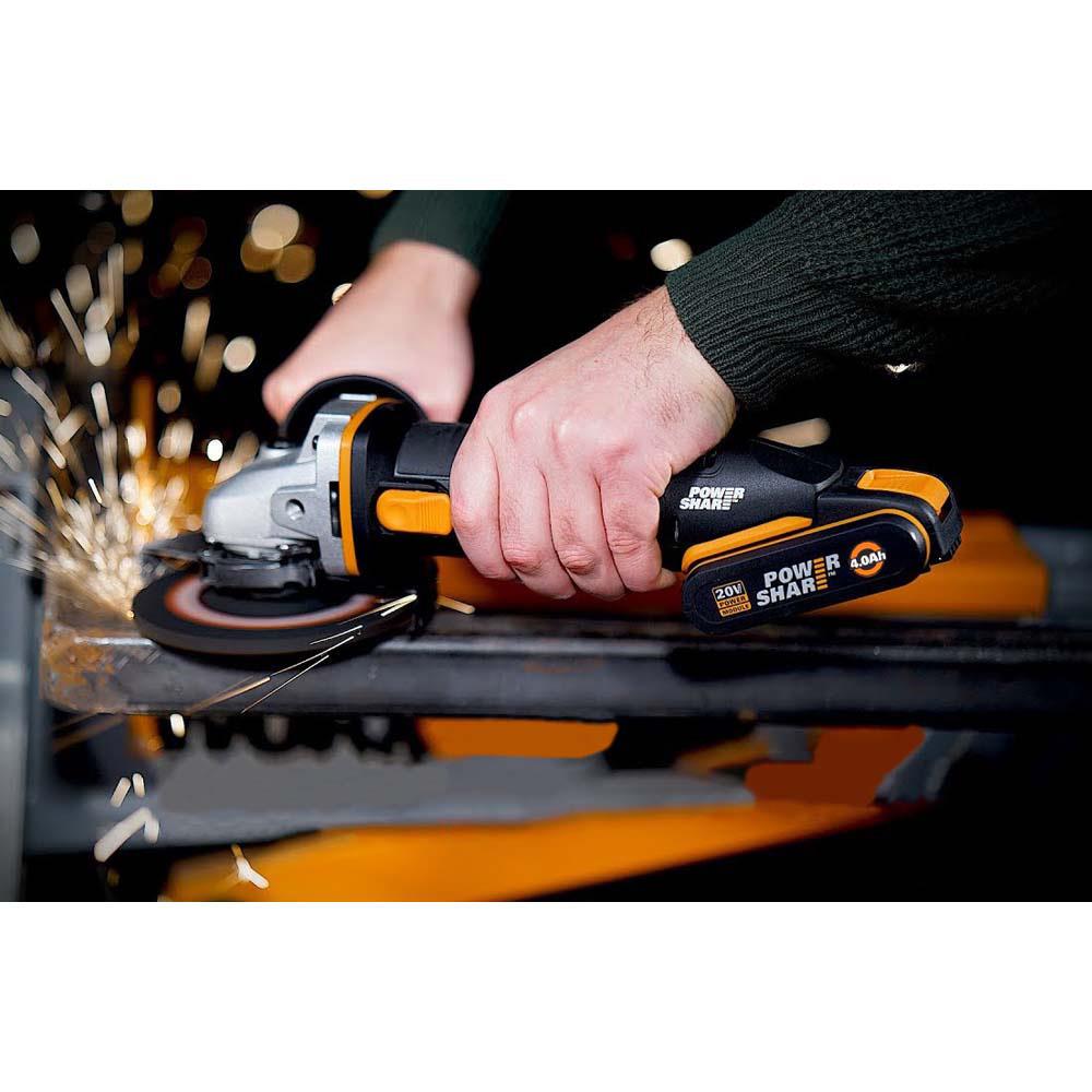 WORX WX800.5 20Volt 4.0 Ah. Li-ion 115mm Profesyonel Şarjlı Avuç Taşlama