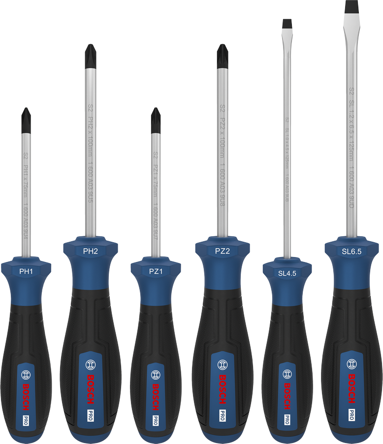 BOSCH PRO 6 Parça Tornavida Seti PH/PZ/SL