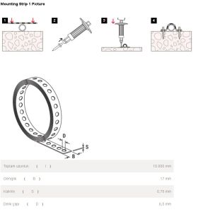 FISCHER LBV 17 mm Delikli Metal Montaj Bantı 10 mt