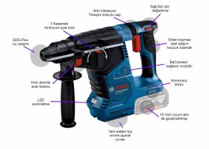 BOSCH GBH 187 LI Akülü Kırıcı Delici 18 Volt (Çift Akülü)