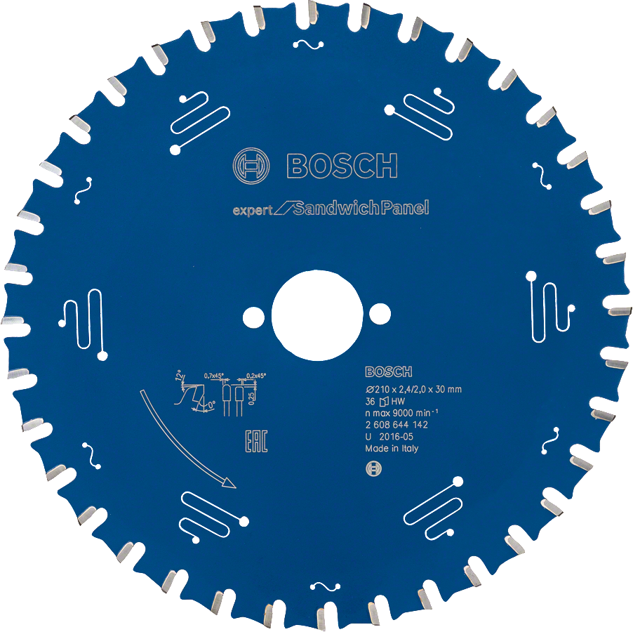 BOSCH 210 mm 36 Diş Daire Testere Bıçağı (Sandviç Paneller İçin)
