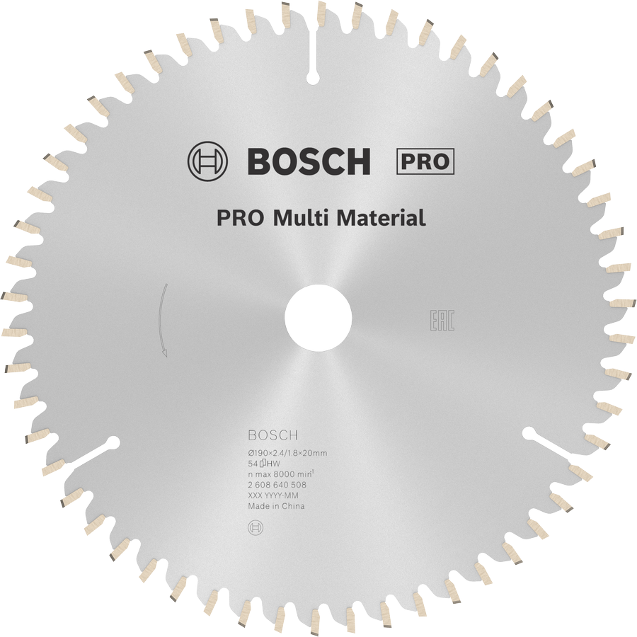 BOSCH PRO 190 mm 54 Diş Daire Testere Bıçağı Alüminyum İçin