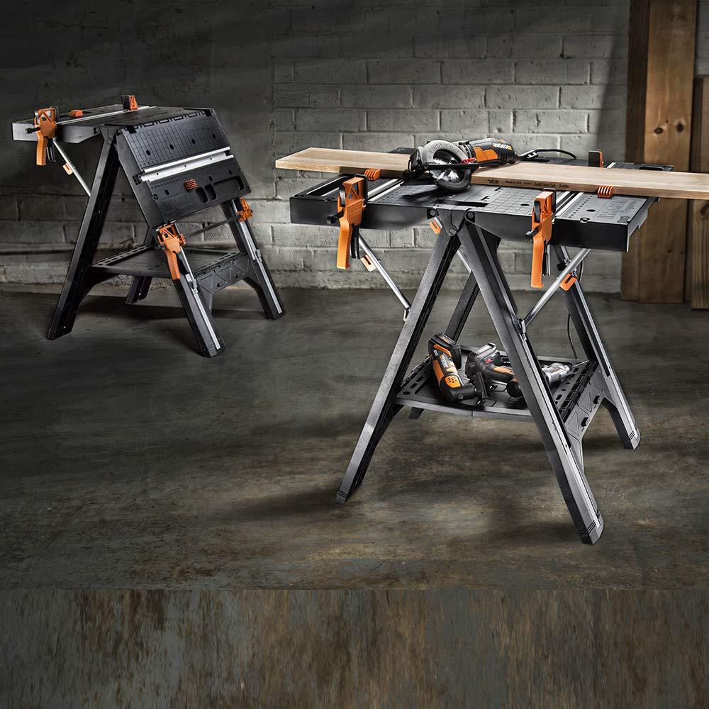 WORX  WX051 Çok Fonksiyonlu Katlanır Çalışma Tezgahı + 2 Adet  Tetik İşkence